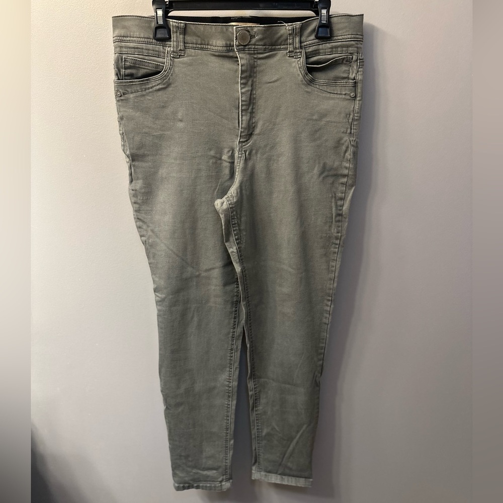 Democracy Gray Green Skinny Pants Size 14
